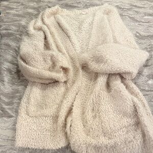 Super Soft Cozy Cream Open-Front Women’s Sweater Cardigan medium